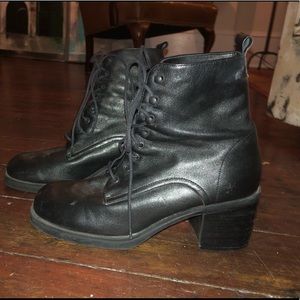 Vintage black leather boots